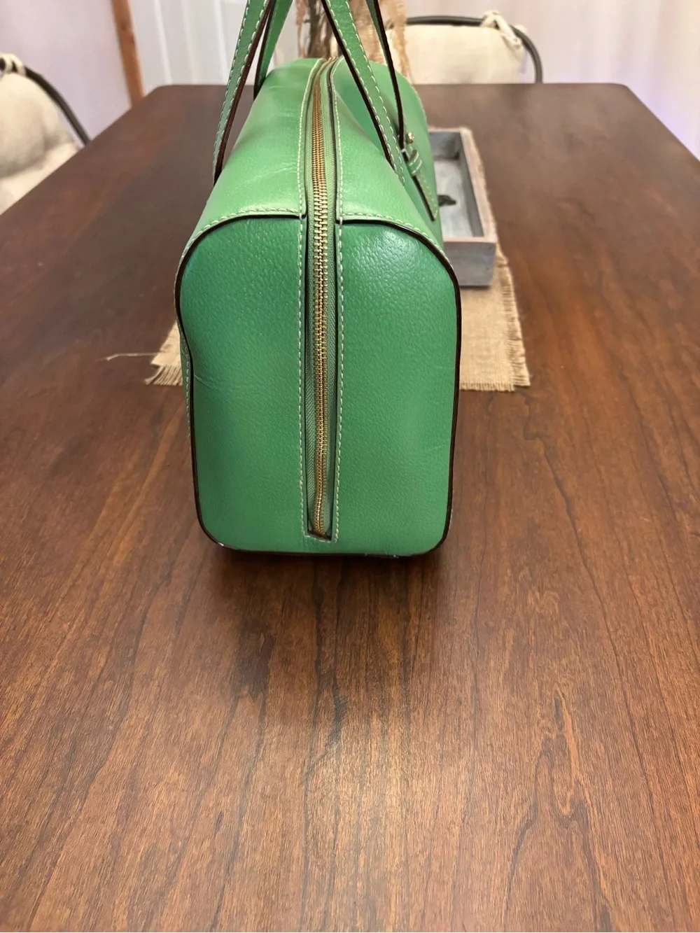 kate spade ♠️ Green Leather Satchel